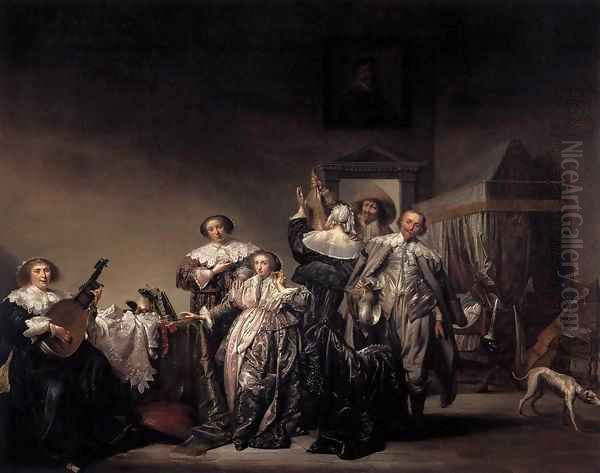 Gallant Company Oil Painting by Pieter Codde