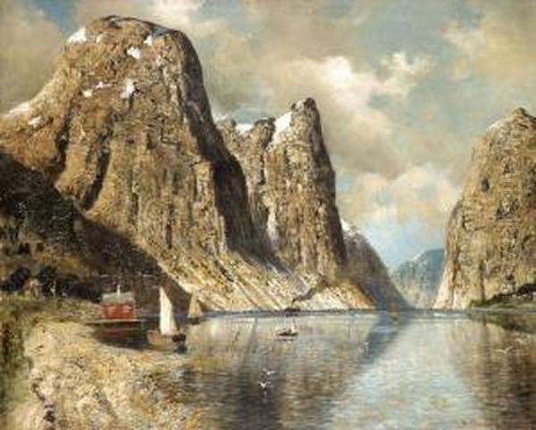 Fjord Oil Painting by Niels Hansen