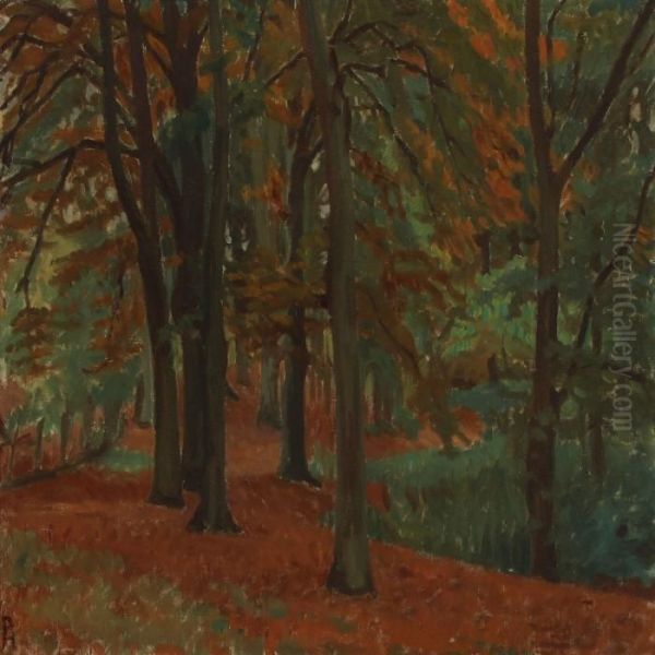 Fall Forest Oil Painting by Peter Marius Hansen