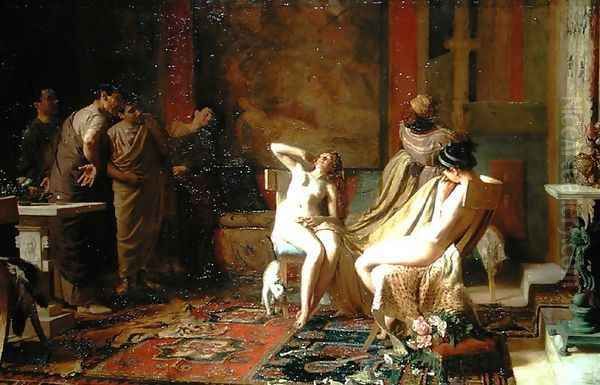 Female Slaves Presented to Octavian 1883 Oil Painting by Remy Cogghe