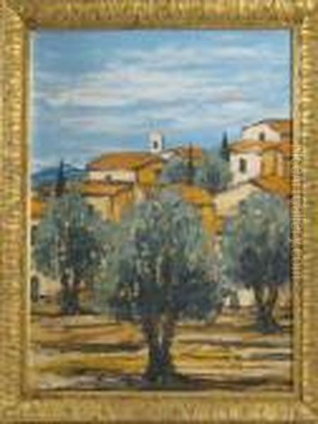 Mediterraneanhill Oil Painting by Peter Marius Hansen