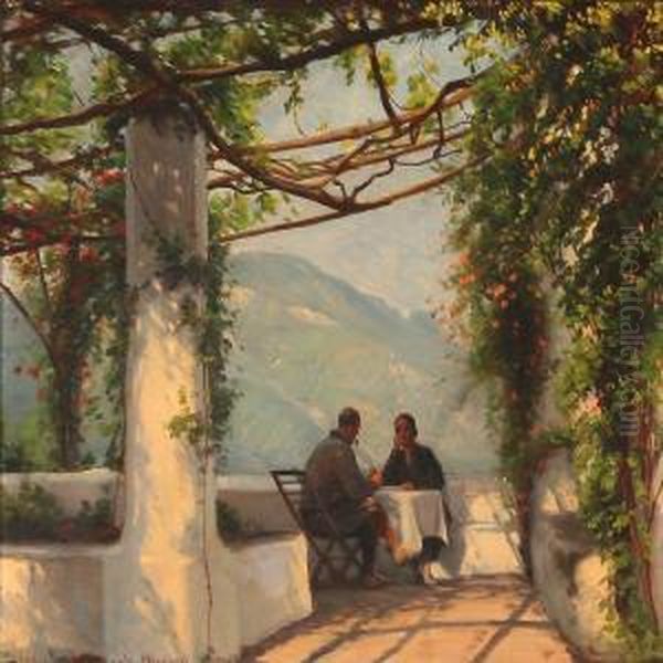 From A Pergola In Ravello, Italy Oil Painting by Sigvard Hansen