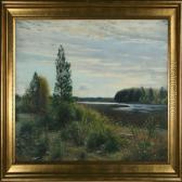 Bogholm Lake At Fall Oil Painting by Sigvard Hansen