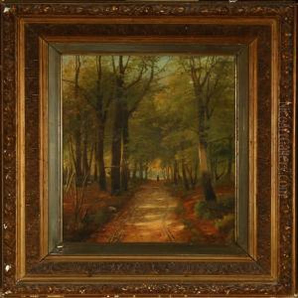 Forrest Scenery Oil Painting by Sigvard Hansen