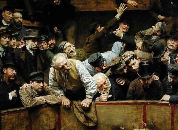 The Cockfight 1889 (detail) Oil Painting by Remy Cogghe