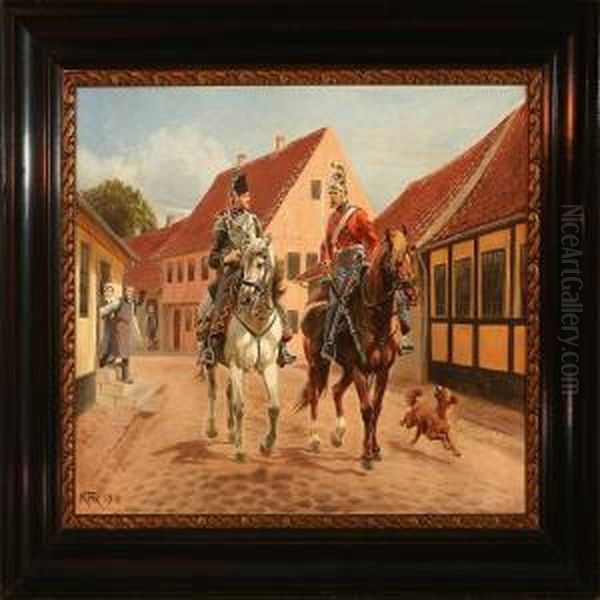 The Danish General Olaf Rye Oil Painting by Karl Frederik Hansen-Reistrup