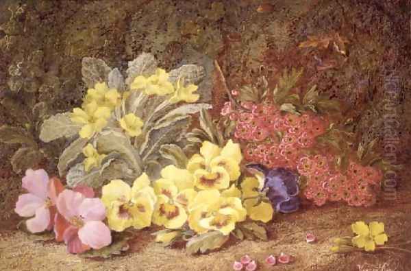 Roses and Primroses Oil Painting by Vincent Clare