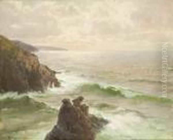 Vagues Sur La Cote Oil Painting by Aleksei Vasilievich Hanzen