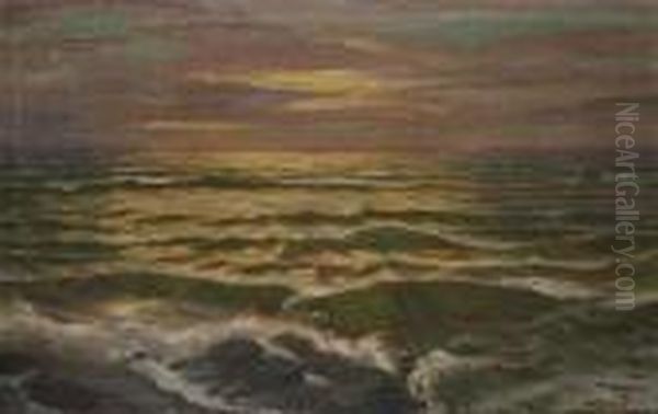 The Sea Oil Painting by Aleksei Vasilievich Hanzen