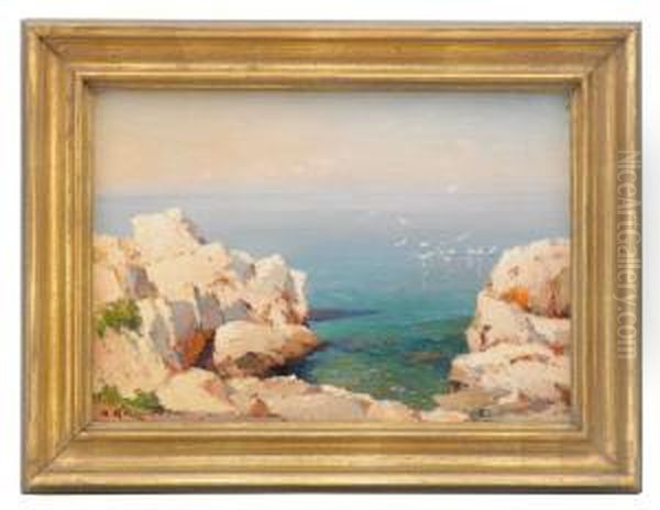 A Rocky Coast On A Calm Morning Oil Painting by Aleksei Vasilievich Hanzen