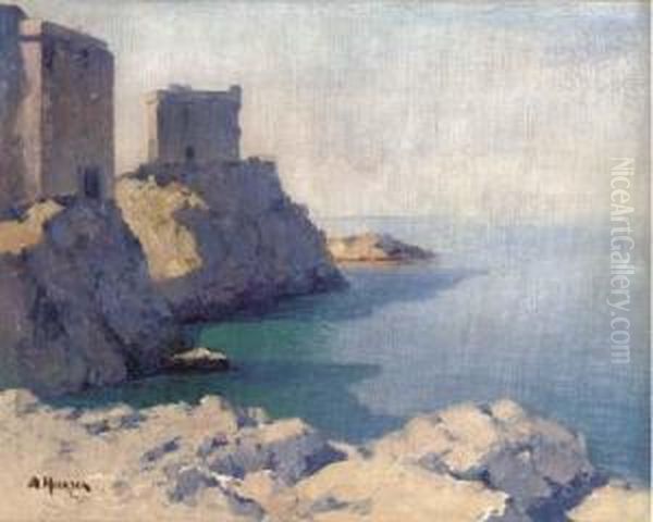 Coastal Defences Oil Painting by Aleksei Vasilievich Hanzen