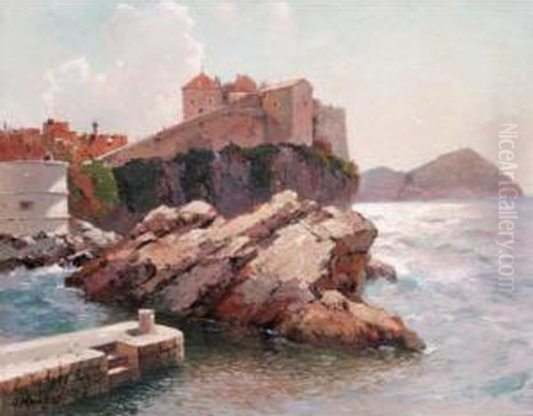 View Of Dubrovnik Oil Painting by Aleksei Vasilievich Hanzen