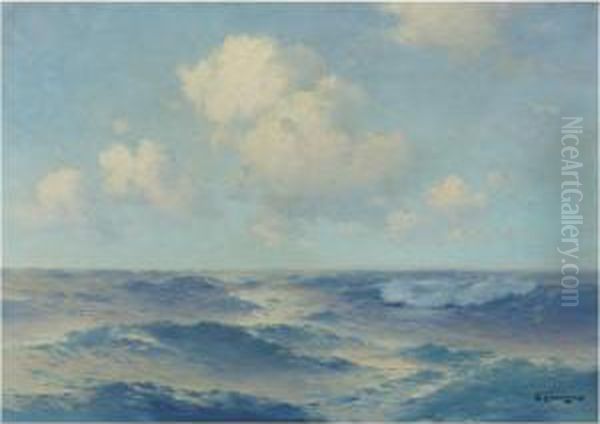 The Sea Oil Painting by Aleksei Vasilievich Hanzen