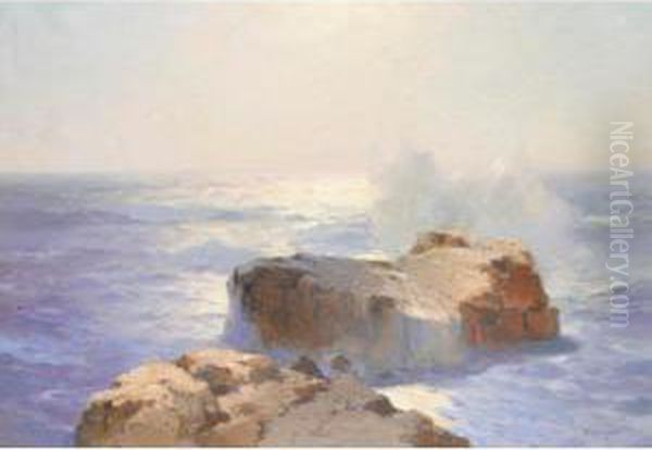 Seascape With Rocks Oil Painting by Aleksei Vasilievich Hanzen