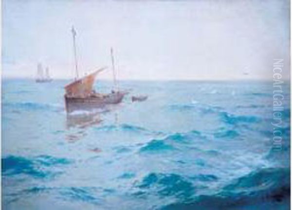 Bateaux A Voile Sur L'adriatique Oil Painting by Aleksei Vasilievich Hanzen