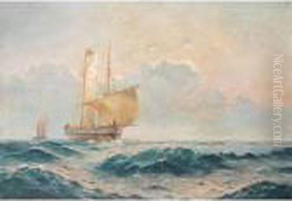 Sailing At Half Mast Oil Painting by Aleksei Vasilievich Hanzen