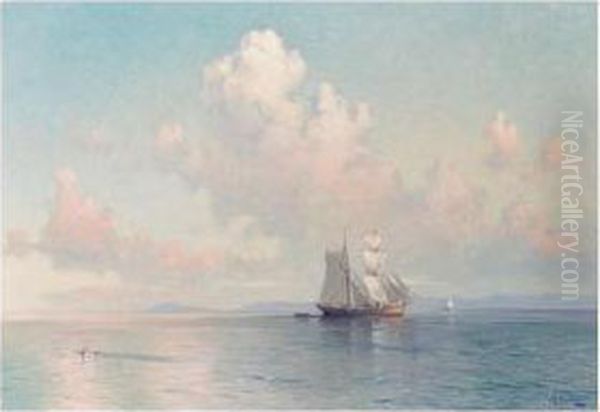 Calm Seas Oil Painting by Aleksei Vasilievich Hanzen