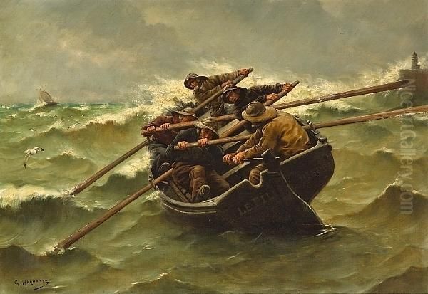 Rough Waters Oil Painting by George Haquette