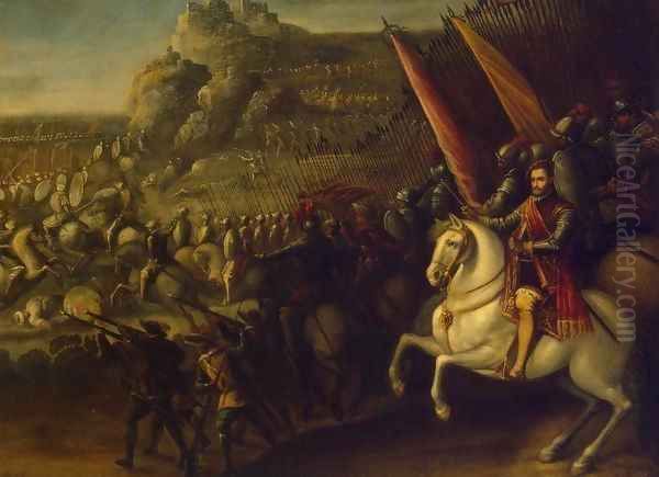 Battle Oil Painting by Juan De La Corte