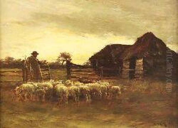 The Return Of The Flock Oil Painting by Charles Martin Hardie