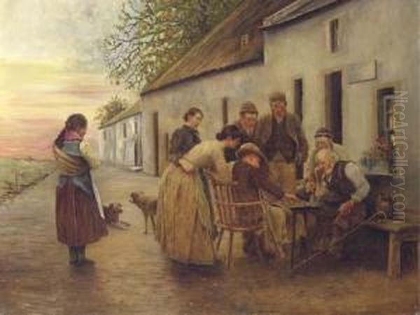 The Game Of Draughts Oil Painting by Charles Martin Hardie