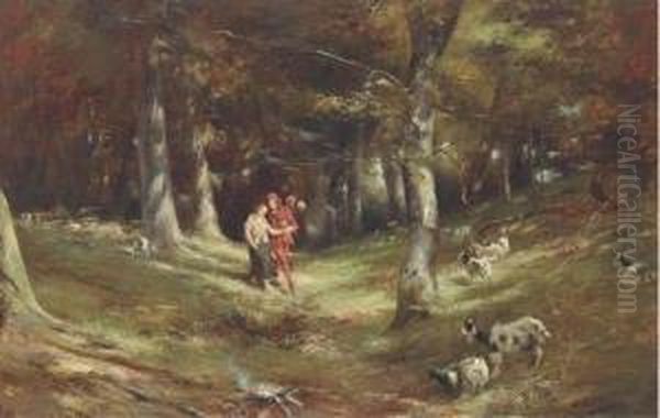 The Jester And The Shepherdess Oil Painting by Charles Martin Hardie