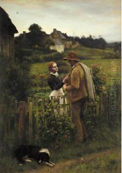 The Shepherd's Courtship Oil Painting by Charles Martin Hardie