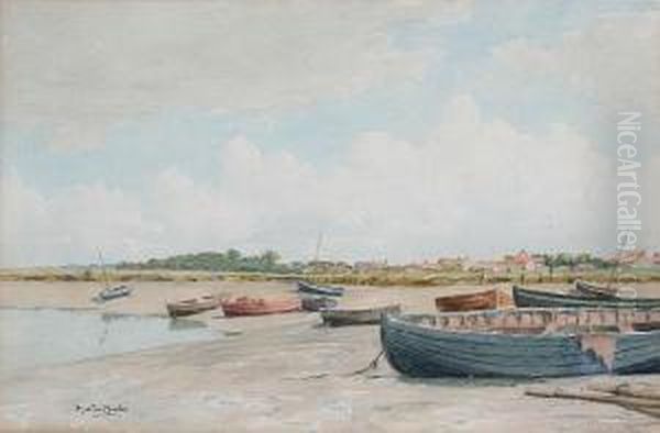 Shore Scene With Fishing Boats by Martin Hardie