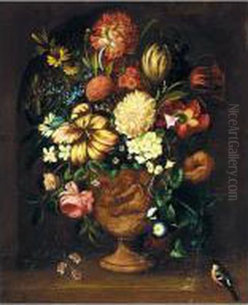 Still Life Of Mixed Flowers Oil Painting by Simon Hardime