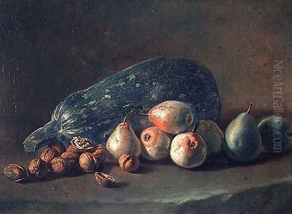 Still Life of Fruit and Nuts Oil Painting by Giacomo Ceruti (Il Pitocchetto)