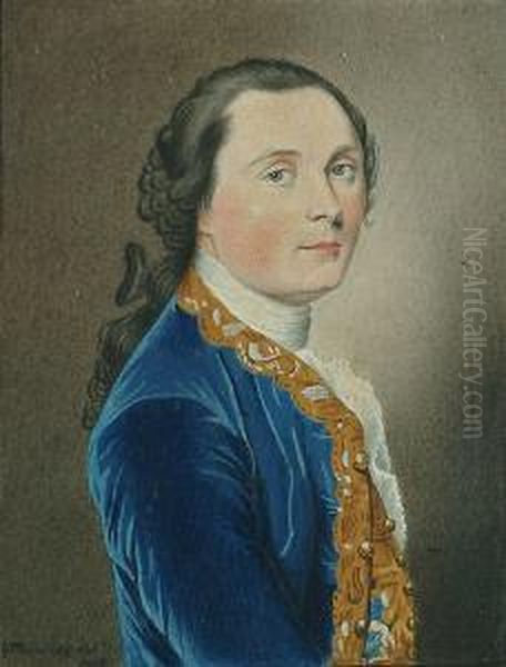 Portrait Of A Gentleman In A Blue Coat; Portrait Of A Lady; Portrait Of An Officer Oil Painting by George Perfect Harding