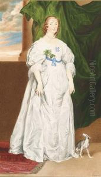 Portrait Of Lady Anne Carr Oil Painting by George Perfect Harding