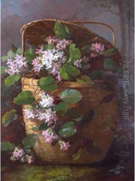 A Basket Of Flowers Oil Painting by Anna Elizabeth Hardy