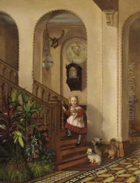 The Staircase Oil Painting by Frederick Daniel Hardy