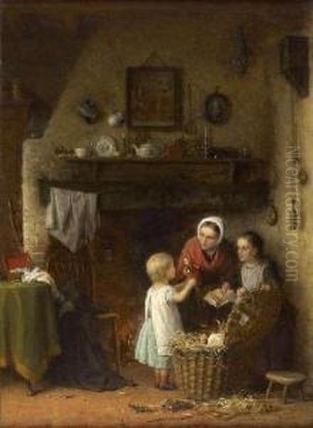 The Christmas Hamper Oil Painting by Frederick Daniel Hardy