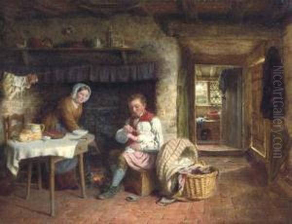 The First Born Oil Painting by Frederick Daniel Hardy