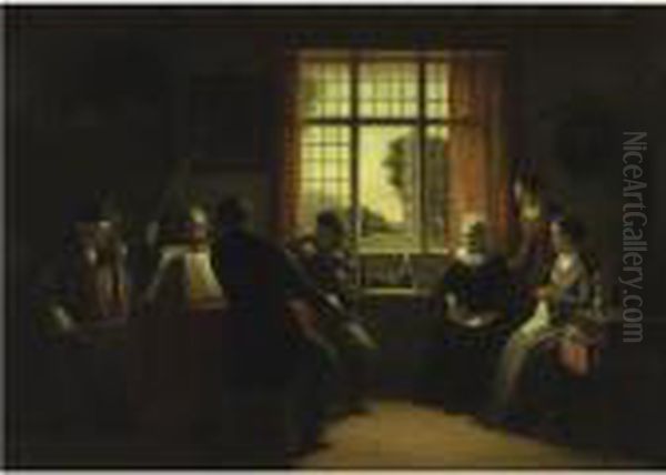 Afternoon Concert Oil Painting by Frederick Daniel Hardy