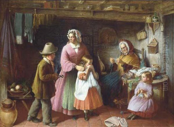 The Toothache Oil Painting by Frederick Daniel Hardy