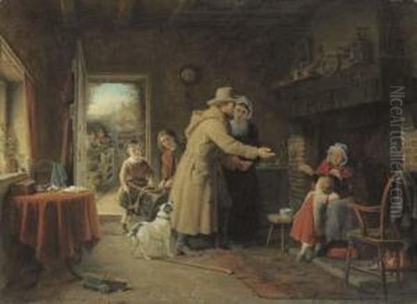 The Gladdened Hearth Oil Painting by Frederick Daniel Hardy