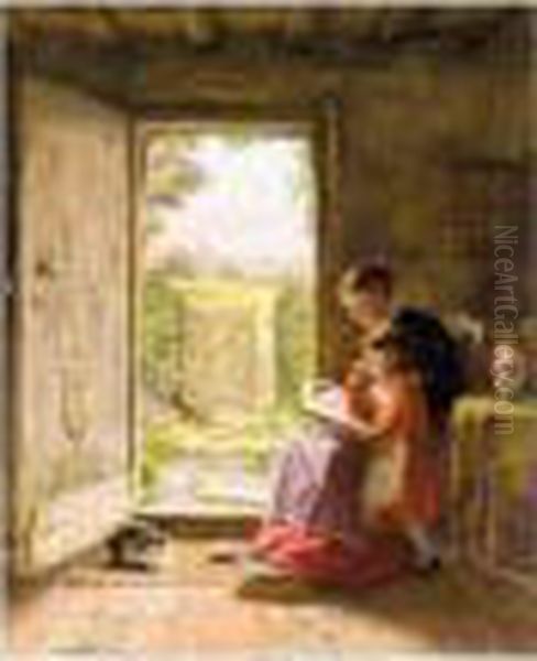 The Reading Lesson Oil Painting by George Hardy