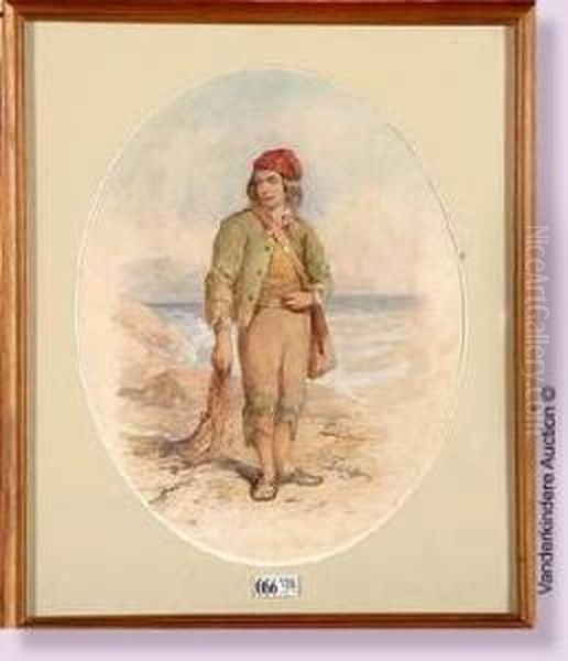 Le Jeune Pecheur Oil Painting by James Hardy