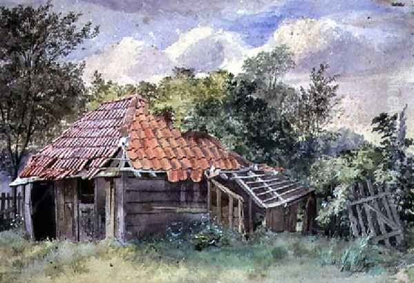 Landscape, with Shed Oil Painting by Thomas Collier