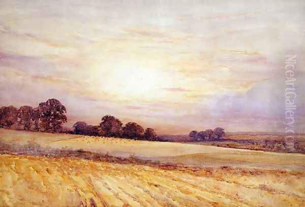 Landscape at Sunset, c.1891 Oil Painting by Thomas Collier