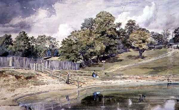 Pond at Hampstead Oil Painting by Thomas Collier