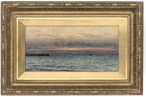 Off The Shore, Sunset Oil Painting by Julius Hare