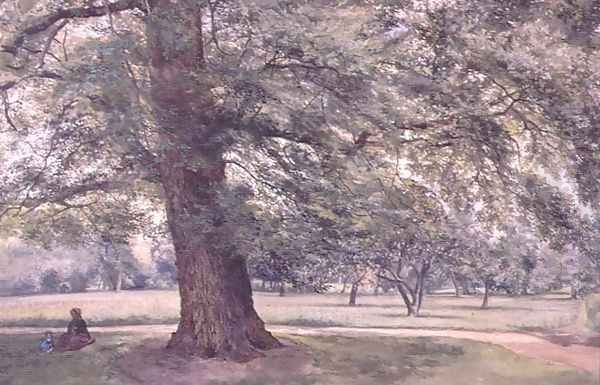 Study of an Elm Tree Oil Painting by Thomas Collier