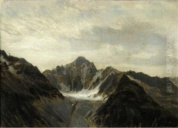 :le Dome Des Neiges Des Ecrins Oil Painting by Ernest Hareux