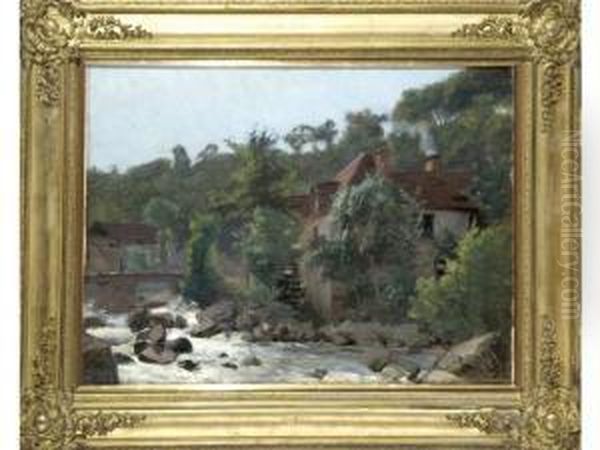 :moulin Au Bord Du Torrent Oil Painting by Ernest Hareux