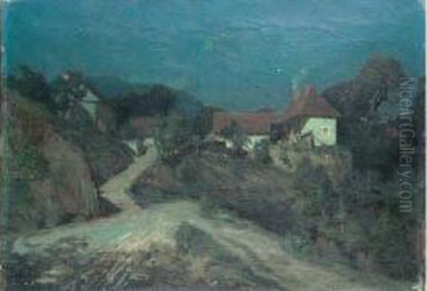 Paysage Nocturne Oil Painting by Ernest Hareux