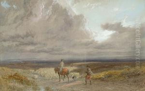 Herding Sheep Oil Painting by Edward Hargitt